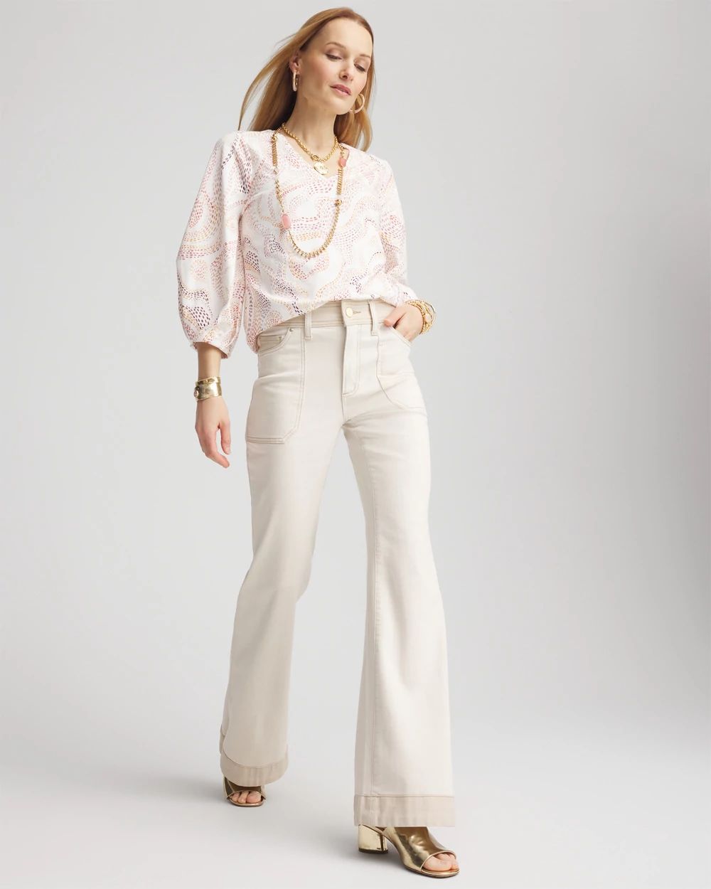 Swirls Tuck Sleeve Tee | Chico's Swirls Tuck Sleeve Tee | Chico's